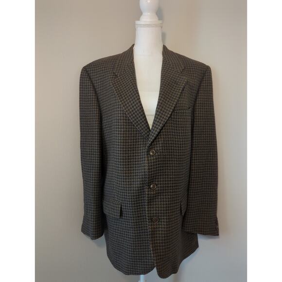 Vintage Burberrys wool houndstooth heritage academia blazer - Picture 1 of 13